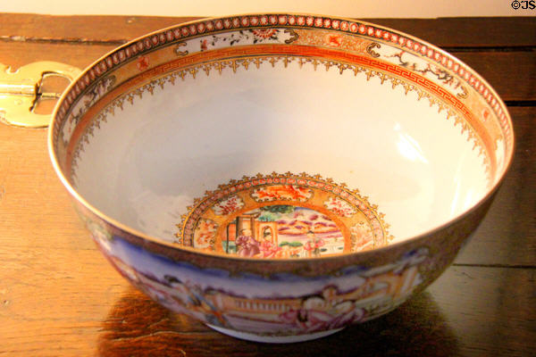 Porcelain bowl at Kellie Castle. Pittenweem, Scotland.