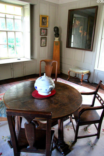 Round table in Lorimer room at Kellie Castle. Pittenweem, Scotland.