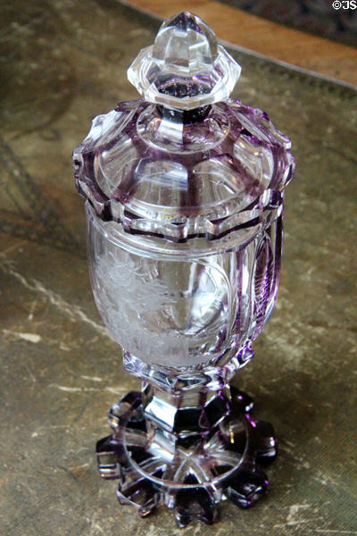 Crystal covered jar at Hill of Tarvit Mansion. Cupar, Scotland.