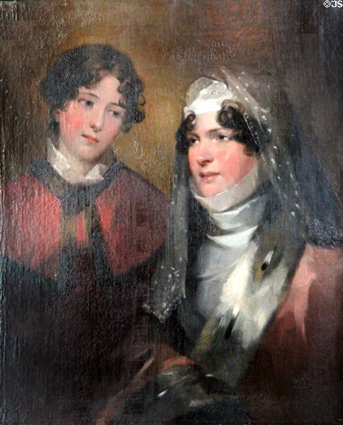 Mrs. Brown of Newhall, Penicuik, & Her Daughter painting by John Watson Gordon at Hill of Tarvit Mansion. Cupar, Scotland.