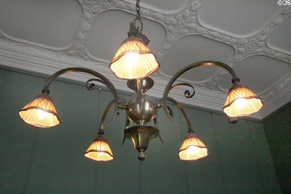 Library ceiling lamp at Hill of Tarvit Mansion. Cupar, Scotland.