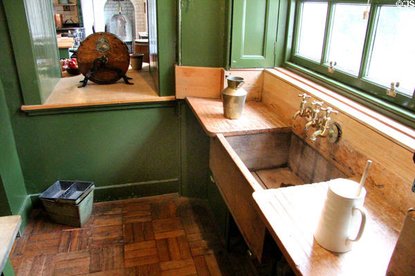 Pantry washing sink at Hill of Tarvit Mansion. Cupar, Scotland.