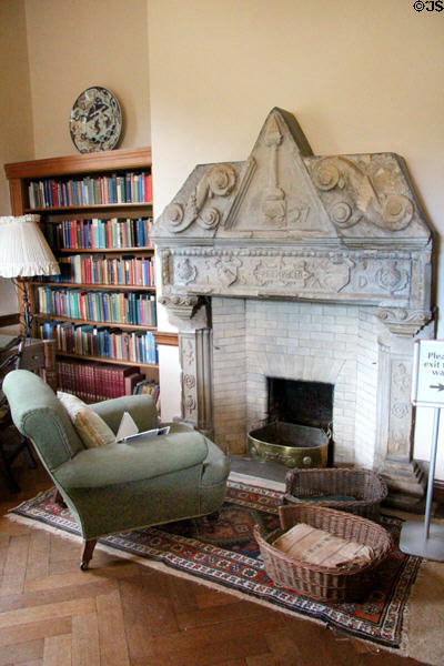Billiard room fireplace at Hill of Tarvit Mansion. Cupar, Scotland.