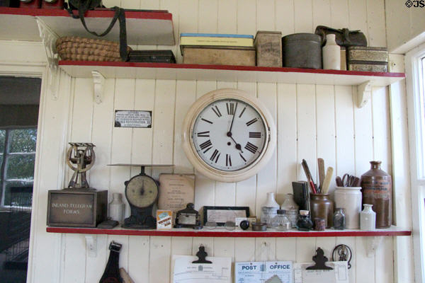 Post office corner in Kirk's Stores at Highland Folk Museum. Newtonmore, Scotland.
