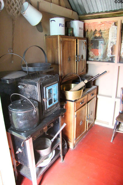 Early 20th C farmhouse kitchen at Highland Folk Museum. Newtonmore, Scotland.