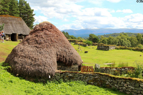 Landscape of Scottish Township at Highland Folk Museum. Newtonmore, Scotland.