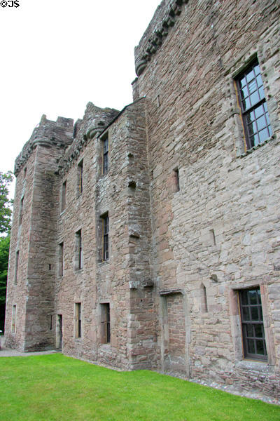 Building (1633) joining two original towers at Huntingtower Castle. Perth, Scotland.