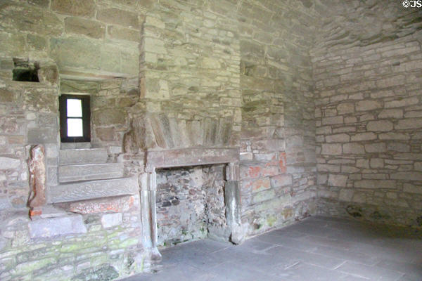 Tower fireplace at Huntingtower Castle. Perth, Scotland.