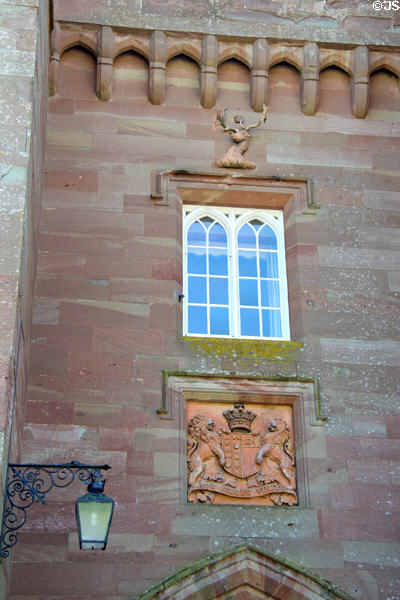 Family crest carved over door at Scone Palace. Perth, Scotland.