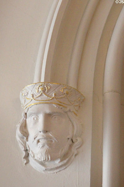 Corbel molded as king in ante-room at Scone Palace. Perth, Scotland.