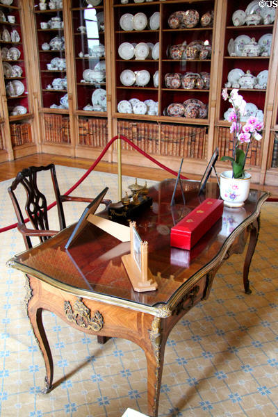 Writing table in library at Scone Palace. Perth, Scotland.