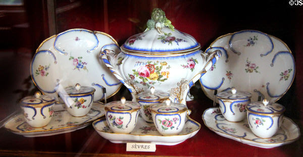 Sevres porcelain painted with flowers at Scone Palace. Perth, Scotland.