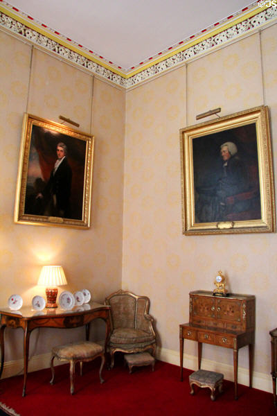 Portraits & furnishings in Ambassador's room at Scone Palace. Perth, Scotland.