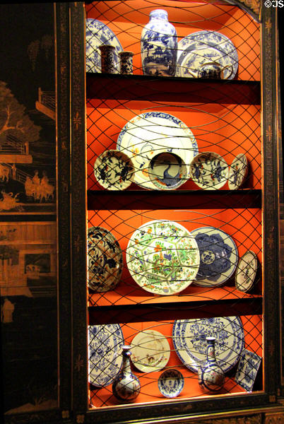 Collection of oriental China in inner hall at Scone Palace. Perth, Scotland.