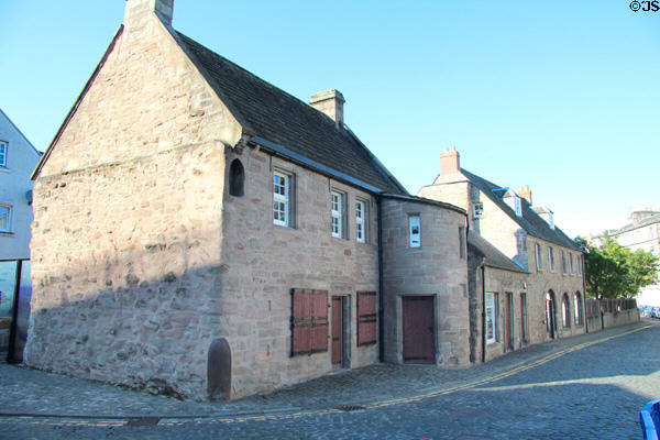 Row of heritage houses on North Port street including The Fair Maid's House. Perth, Scotland.