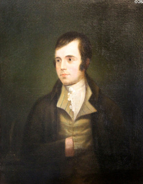 Portrait of Robert Burns copy after one from life by Alexander Nasmyth (1789) at Robert Burns House. Dumfries, Scotland.