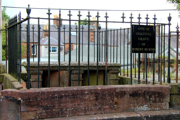 Site of Robert Burns' original grave at St Michael's Church. Dumfries, Scotland.