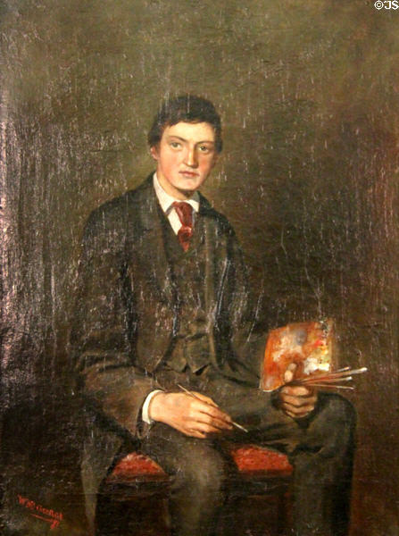 Portrait of artist Edward Atkinson Hornel aged 17 (1878) by W.S. MacGeorge at Broughton House. Kirkcudbright, Scotland.