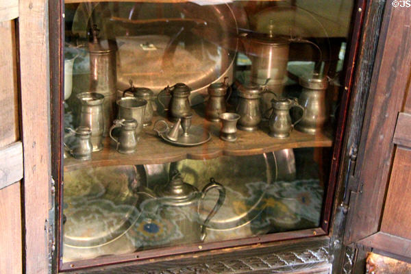 Collection of pewter at Broughton House. Kirkcudbright, Scotland.