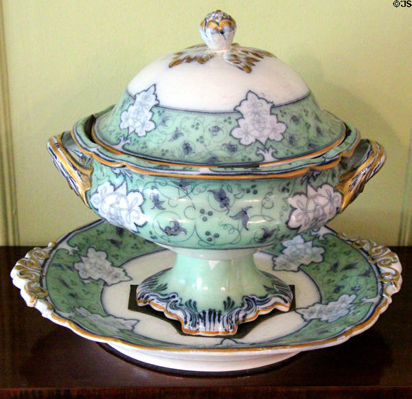Porcelain tureen in dining room at Broughton House. Kirkcudbright, Scotland.