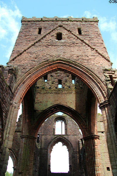 Transept structure at Sweetheart Abbey. New Abbey, Scotland.