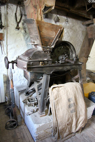 Flour bagging machine at New Abbey Corn Mill. New Abbey, Scotland.