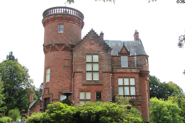 Threave House facade (1872) at Threave Garden. Rhonehouse, Scotland.