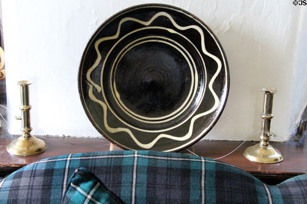Ceramic plate at Craigievar Castle. Alford, Scotland.
