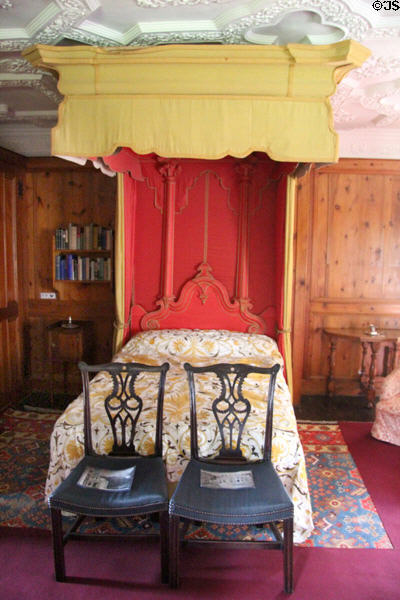 Canopy bed in Queen's room at Craigievar Castle. Alford, Scotland.