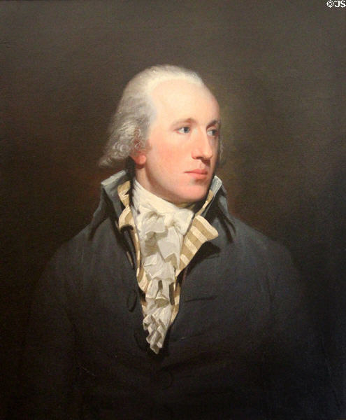Sir William Forbes (1755-1816), 5th Baronet of Craigievar portrait (1788) by Henry Raeburn at Craigievar Castle. Alford, Scotland.