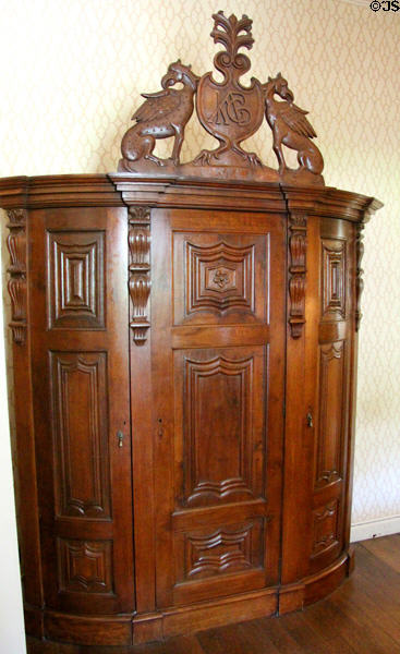 Cupboard in Laird's bedroom at Crathes Castle. Crathes, Scotland.