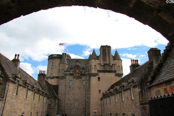 Courtyard view of Castle Fraser. Aberdeenshire, Scotland.