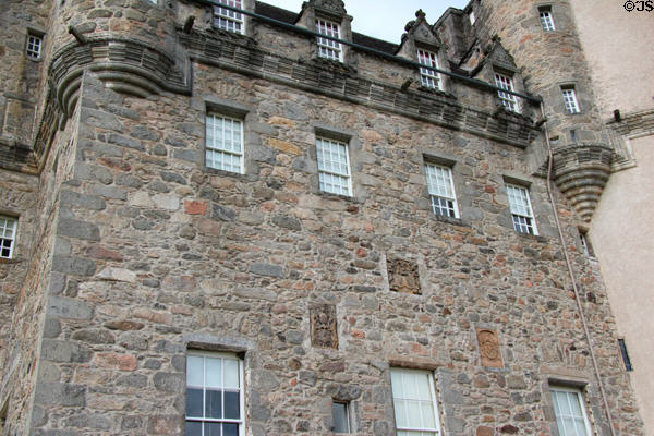 Stonework details of Castle Fraser. Aberdeenshire, Scotland.