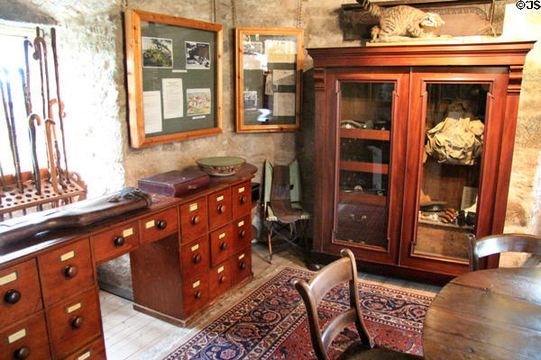 Major Smiley Room with WWII mementos of Major whose family donated castle to NTS in 1976 at Castle Fraser. Aberdeenshire, Scotland.
