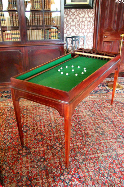 Trou-madame ladies gaming table (late 18thC) in Library at Castle Fraser. Aberdeenshire, Scotland.