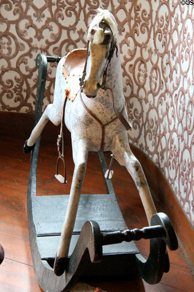 Rocking horse (19thC) in Victorian Sitting Room at Castle Fraser. Aberdeenshire, Scotland.
