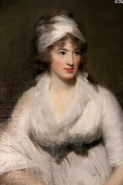Detail of Mrs James Gregory, née Isobella Macleod (1770-1847) portrait by Henry Raeburn at Fyvie Castle. Turriff, Scotland.
