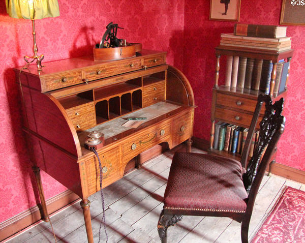 Rolltop desk in library at Fyvie Castle. Turriff, Scotland.