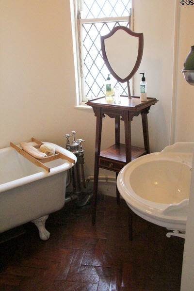 Bathroom with shaving stand at Fyvie Castle. Turriff, Scotland.