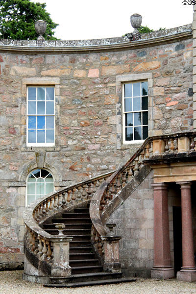 External staircase at Haddo House. Methlick, Scotland.