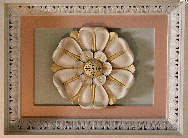 Rose-design of staircase ceiling at Haddo House. Methlick, Scotland.