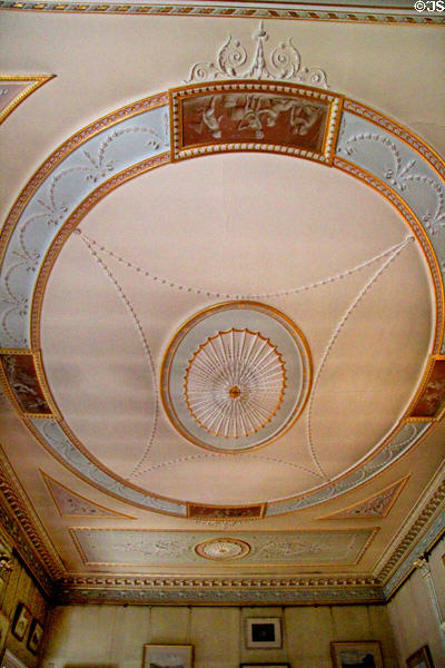 Morning room Adamesque ceiling (1880s) prob. by Mansfield Co. at Haddo House. Methlick, Scotland.