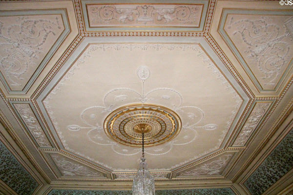 Adamesque Drawing room ceiling at Haddo House. Methlick, Scotland.
