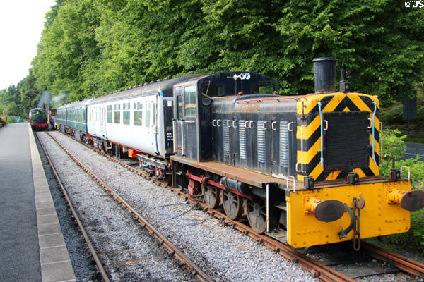 Switch engine at Royal Deeside Railway. Scotland.