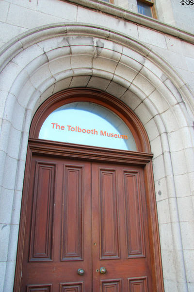 Tollbooth Museum entrance (former Tollbooth jail parts of which date from 1615-29) in Aberdeen Town House. Aberdeen, Scotland.