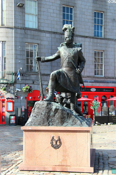Gordon Highlanders monument (2011) by Mark Richards on Castlegate square. Aberdeen, Scotland.