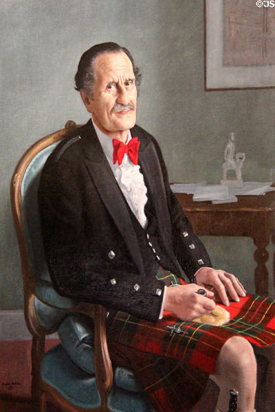 Portrait of Ninian, 25th Brodie of Brodie, last of clan to live at Brodie Castle who died in 2003 at age 90. Brodie, Scotland.