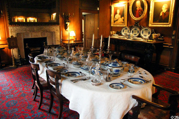 Dining room at Brodie Castle. Brodie, Scotland.