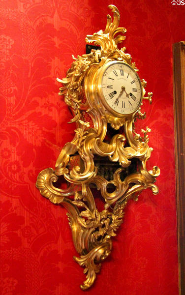 Wall clock by Stollewerca of Paris at Brodie Castle. Brodie, Scotland.