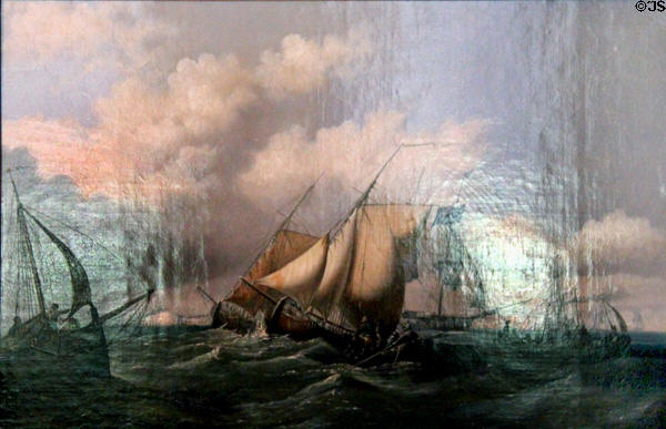 Shipping off Dover painting by John Ewbank at Brodie Castle. Brodie, Scotland.